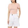 ARMANI EXCHANGE Sostenibile, Cross Gender, Metallic Botton, Pantaloncini, Donna, Bianco, 3XL
