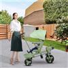 HUOLE Carrozzina pieghevole per 0-36 mesi, 0-25 kg, passeggino per bambini combinato, passeggino compatto con sedile, cestino portaoggetti, cintura di sicurezza, 100 x 75 x 50 cm, verde