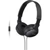 Sony Cuffie con filo, Microfono, Colore Nero - MDR ZX110APB