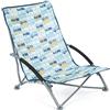 BRISA Board Masters - Volkswagen Bassa sedia pieghevole da campeggio con bracciolo T1 Bulli Bus, 70 cm (Multi Bulli/Blu)