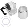 HEIBTENY 3 guarnizioni in silicone e 1 filtro in alluminio per pentola caffè caffè moka accessori (2 tazze)