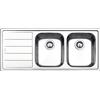APELL Serie Linear Lavello da Incasso 2 Vasche a Destra con Gocciolatoio Dimensione 116 x 50 cm Colore Inox