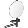 Ideal Standard - Alu+ Beauty Bar, combinazione di accessori L, con specchio diametro 500 mm, doppio portasciugamani, mensola e bicchiere, Nero seta