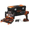 BLACK+DECKER BDCHD18S1KA-QW Trapano a percussione, 3/8_pollice