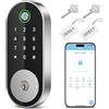 Sifely Serratura intelligente con chiavistello per impronte digitali: tastiera digitale Sifely per porta d'ingresso con controllo app, catenaccio elettronico/elettrico con accesso a impronte digitali e