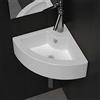 GT-LUX Lavabo lavandino lavello da appoggio in ceramica bianca quadrato | rotondo ovale (Triangolare YH1540)