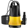 Wiltec Pompa sommersa con sensore 400 W, pompa a immersione per acque chiare con 2 modalità di funzionamento, 7300 l/h, prevalenza 7,5 m, profondità 7 m