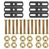 SNSYGN Connettori piatti in acciaio inox, 6 pezzi, piastra forata regolabile, connettore piatto nero in ferro piatto forato, staffa ad angolo piatto con foro lungo per mobili in legno