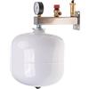 Aqbau® Set di recipienti di espansione a membrana 8 litri con gruppo di sicurezza in acciaio inox per acqua potabile, serbatoio di compensazione della pressione, serbatoio di compensazione bianco,