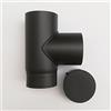 Aflex raccordo per stufa a legna - camino a T braga a 90 gradi MF codino F con tappo (180mm)