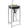 Zoobotanica Lavello autoportante, in acciaio inox, con una ciotola, con miscelatore monocomando girevole a 360°, per interni ed esterni, 45 x 40 x 75 cm