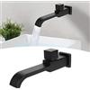 mumisuto G1/2 Rubinetto Vasca da Bagno a Cascata, Miscelatore Vasca da Bagno in Ottone, Rubinetto da Muro a Freddo Singolo,Tipo di Manopola, per Cucina, Lavabo da Toeletta, Bagno, Nero