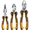 INGCO HKHLPS2831 - Set di 3 pinze ad alta leva, pinze combinate da 20,3 cm, pinza da taglio diagonale da 17,8 cm e pinza a becco lungo 15,2 cm