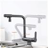 ZPSPZ Rubinetto Cucina Abbattibile Sottofinestra, Rubinetto da Cucina 3 Vie Ottone Girevole Acqua Calda e Fredda Miscelatore Cucina-Nero B