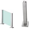 ZAQI ZAQY Ringhiera Vetro Scale Interne Esterni Ringhiera in Vetro in Acciaio Inossidabile, Sistema di Ringhiere per Balaustre con Viti, Palo di Recinzione in Vetro per Balcone/Terrazza/Scale/Giardino