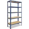 shelfplaza® 180x80x40cm HOME Scaffale metallo per carichi pesanti blu con 5 ripiani con 175kg capacità di carico/Scaffali in metallo per garage come scaffali per ripostiglio o officina
