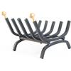 Generico Portalegna 30 cm - Pomelli in Ottone - Rack per Legna da Ardere - Nero - Vicino al Camino o alla Stufa