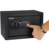 Brigros Safe - Cassaforte a mobile in acciaio nere con IMPRONTA DIGITALE | Taglio: laser 3D antisfondamento | Struttura monolitica | Fori di ancoraggio: a muro e a pavimento (2+2) (310x200x200)