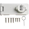 Yuanpgky Serratura a combinazione a 3 cifre, serratura a combinazione a 3 cifre, serratura di sicurezza per porte piccole, armadi, porta fienile (bianco)