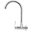 FTVOGUE Rubinetto da Cucina per Uso Domestico Rubinetto per Lavello da Cucina Girevole a 360° Rubinetto a Parete Singolo Acqua Fredda (senza Tubo)