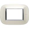 BTicino Axolute HB4803SAN Placca 3 Moduli, Argento