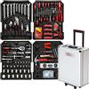 TecTake 251 SET DI ATTREZZI TROLLEY VALIGIA ALLUMINIO PORTATTREZZI PORTAUTENSILI CASSETTA