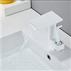 SJQKA Rubinetto Bagno Lavabo Cascata, Miscelatore Lavabo Bagno, Bagno Cascata Rubinetto Lavabo E Fredda E Calda Regolabile Miscelatore Da Lavandino (Bianco)