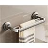 LNGFSH Doppio Polo Porta Asciugamani Bagno, Ventosa Portasciugamani da Parete Adesivo in Alluminio Senza Foratura Porta Salviette Bagno (30cm)