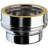 Brico Kit - Adattatore Mono (M) - Doppia (F) (Raccordo Caldaia) Doppia Parete Inox-Inox Coibentato Lana Minerale - Diametro: 80mm