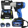 DayPlus Avvitatore ad Impulsi 18V, 420Nm Avvitatori a Massa Battente a Batteria con 2 Batterie 6.0Ah, Mandrino 13mm, Coppia Regolabile, Impulsi/min 0-4400, Avvitatore Electrico per Pneumatici