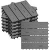 WOLTU Piastrelle per Pavimenti da Esterno Balcone/Giardino/Terrazza Pavimentazione ad Incastro in WPC, Legno Composito 11 Pannelli / 1 ㎡ Grigio Chiaro