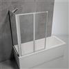 Schulte parete per vasca da bagno l.87 x a.121 cm con parete laterale 70 cm, colore alluminio naturale, 2 ante (46+41), vetro di sicurezza 3mm trasparente, guarnizione inclusa (2 pacchi consegnati)