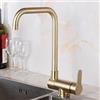 ZPSPZ Rubinetto Cucina Sottofinestra Pieghevole Oro Spazzolato Acqua Calda e Fredda Girevole a 360° Acciaio Inossidabile Prevenire Ruggine Miscelatore Lavello Cucina-A