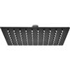 Inbagno Soffione doccia rettangolare nero opaco 30x20 cm, in acciaio inox con supporto a snodo orientabile e ugelli anticalcare, spessore 6 mm