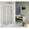 Mitepek Box doccia scorrevole in acrilico e pvc bianco h.185cm due lati angolare LUCY (80x120cm)