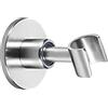 TopHomer Supporto per soffione doccia in acciaio inox, 360° adesivo regolabile per doccetta e bidet, 1 pezzo, colore: argento