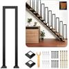 SCGSJZH Corrimano per Scale Esterne Interne, Ringhiera per Scale Forma di U, Nero Ferro Battuto Tubo Quadrato Sicurezza Parapetto per Ville, Balconi, Corridoi (55cm)