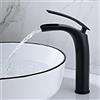 SJQKA Rubinetto Bagno Lavabo Cascata Nero, Bagno Cascata Rubinetto Lavabo E Fredda E Calda Regolabile Miscelatore Da Lavandino (Nero - Alto)