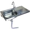 Leaceuv Lavello Cucina 1 Vasca in Acciaio Inox,Lavandino da Esterno,Lavatoio da Giardino con Montaggio a Parete,Lavabo Bagno Sospeso,Lavelli Commerciale con Rubinetto,per Camper,Ristorante,Lavanderia