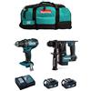 MAKITA Kit MK201 (Trapano Avvitatore DDF482 + Tassellatore DHR171 + 2 Batterie 5,0 Ah + Caricabatterie + LXT600)
