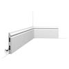 Orac Decor Orac Battiscopa SX118-RAL9003 200 cm x 13,8 cm x 1,8 cm Polistirene estruso (HDPS) classica liscia con canali passacavi preverniciato bianco (RAL 9003)