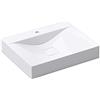 doporro Lavabo da Appoggio o Sospeso Rettangolare 60 cm in Marmoresina Bianco Lucido, Lavandino Bagno con Foro per Rubinetto, Montaggio a Parete - Colossum810