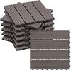 WOLTU Piastrelle per Pavimenti da Esterno Balcone/Giardino/Terrazza Pavimentazione ad Incastro in WPC, Legno Composito, con 11 Pannelli da 30x30 cm caffè