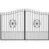 TODOME Cancello Battente in Ferro Forgiato Modello 06 Nero 337x180 (L x A) Con Set di Accessori Incluso - Auto