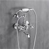 ZYCDP Rubinetto Vasca da Bagno Retro Rubinetto Miscelatore Vasca-Doccia Vintage con Doppia Leva Rubinetto per Vasca da Bagno a Muro, Cromo A