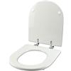 ACB/COLBAM Copriwater Dolomite ALPINA-QUADRARCO BIANCO Cerniera Rallentata Soft Close Cromo-Sedile-Asse Wc