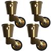 Sofa legs Rotelle Universali per Mobili in Ottone Massiccio,Rotella Girevole a Tazza Antica Lucidata Vintage da 25mm,Carico 150Kg,Ruote Gomma per Tavolino Poltrona,con Viti,4 Pezzi