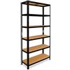 shelfplaza® 180x80x40cm BLACK Scaffale metallo nero per carichi pesanti con 6 ripiani/Scaffale in metallo nero con ciascuno 145kg di capacità di carico/Mensola metallo nero come scaffale garage