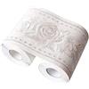 Da Jia Inc, 10,7 x 499,1 cm bordo per carta da parati 3D impermeabile, decorazione autoadesiva rimovibile per cucina, bagno, piastrelle, 10,6 cm x 5 m Rose White