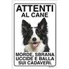 Lovelytiles BORDER COLLIE Attenti al cane morde sbrana uccide e balla sui cadaveri (20X30)